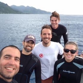 The Pile topside before assessing coral bleaching in May 2016